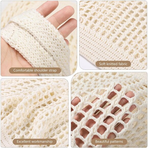 Women's Cream Shoulder Shopping Handbag Casual Travel Totes Fold Able Bags - Picture 3 of 7